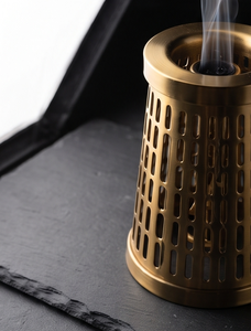 Handmade Metal <b>Incense</b> <b>Cone</b> Holder Conical Tower Burner Slotted Cutout Pattern Rim Stand - Product Image 5