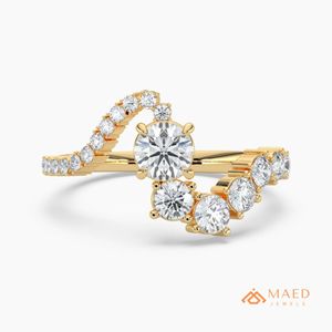 Bague en moissanite sertie clos, bande incurvée, pour femme, plaqué or, argent, fiançailles, mariage, anniversaire, bijoux de luxe pour usage quotidien - Product Image 1