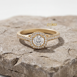 Bague de Fiançailles et de Mariage de Luxe en Or Jaune avec Diamant Taillé en Halo et Diamant de Laboratoire, Style Chevalière, Cadeau pour Femme, Bijou Fin 2.00 CT - Product Image 2