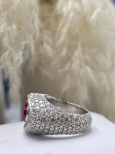 Anillo de Plata de Ley 925 con Baño de Rodio y Moissanita de Corte Brillante en Forma de Ojo, Piedra Central, Regalo de Boda, Unisex - Product Image 6