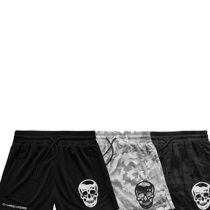 <b>Men's</b> Black <b>Camouflage</b> Print <b>Shorts</b> Elastic Waist Casual <b>Short</b> Length Breathable Polyester Fabric - Product Image 3