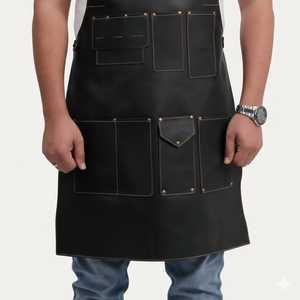 High Quality Handmade Leather <b>Apron</b> for BBQ Grill <b>Kitchen</b> Custom Logo Bulk Supplier Factory Direct LPN-0223 - Product Image 5