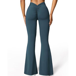 Leggings de Yoga Largos con Logotipo Personalizado 2026, Leggings de Gimnasio con Espalda Fruncida para Mujer, Leggings de Yoga de la Mejor Moda, Pantalones Deportivos - Product Image 1