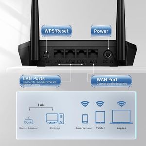 Router Internet Smart Home N300, Facile Configurazione, Wi-Fi Wireless con 2 Antenne ad Alta Potenza e 4 Porte Fast Ethernet, Supporta W - Product Image 3