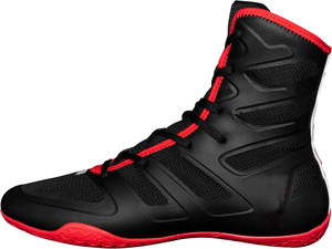Zapatillas de Boxeo Transpirables de Malla con Cordones, Negras y Rojas, de Caña Alta, para Entrenamiento, con Precio Económico y Servicio OEM ODM - Product Image 1