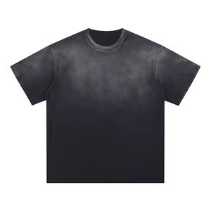 T-shirts basiques surdimensionnés à manches longues et col rond pour hommes, unisexes, en coton 100% lavé à l'acide, couleur unie, production sur mesure - Product Image 2