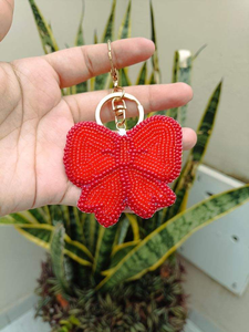 Blooming Beads Embroidery Keychain Handmade Beaded <b>Charm</b> <b>Keyring</b> Artisan Embroidered Keychain Pendant Floral Beadwork Keychain - Product Image 3