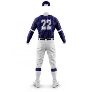 Conjunto de Uniforme de Béisbol Azul Unisex Personalizado, Sin Mangas, Sublimado, de Poliéster, Transpirable, que Absorbe la Humedad, Talla Grande, para Todas las Temporadas, para Adultos - Product Image 4