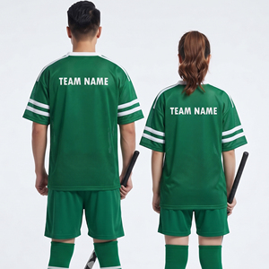 โพลีเอสเตอร์ 100% เสื้อฮอกกี้คอวีชุดกีฬาชุดกางเกงขาสั้นสำหรับฝึกซ้อมชุดกีฬาฮอกกี้น้ำแข็งแบบยูนิเซ็กส์ชุดกีฬาแห้งเร็ว - Product Image 2