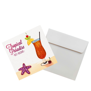 Custom Tropical Cocktail Quilling Paper Card Wholesale Quilled Card <b>Envelope</b> Handmade Greeting Card Vietnam Luxury Craft - Product Image 4
