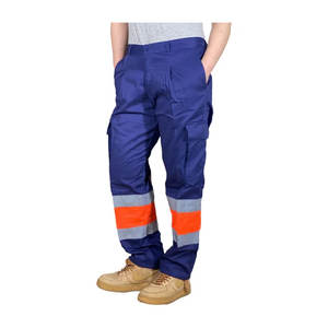 กางเกงทำงานก่อสร้างสำหรับผู้ชายแบบมองเห็นได้ชัดเจน รุ่นฤดูใบไม้ผลิและฤดูร้อน มีกระเป๋าหลายช่อง ทำจากวัสดุ PET ปรับแต่งได้ - Product Image 1