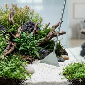 Outil d'entretien d'aquarium de 12,5 pouces, grattoir à sable en acier inoxydable pour aquarium - Product Image 1