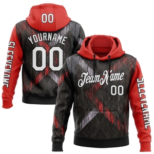 Wholesale Direct Industry New Design Custom Black <b>White</b>-Red 3D Design Ethnic Tribal Sportswear Pullover Sweatshirt <b>Hoodie</b> - Product Image 1