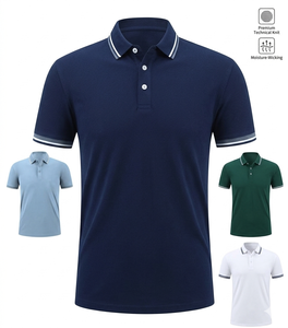 Polo de golf pour homme à séchage rapide, couleur unie, coupe ample, grandes tailles, personnalisable, vierge, vente en gros OEM - Product Image 3