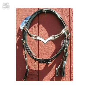 Brida de cabeza de caballo de cuero genuino de primera calidad al por mayor en negro marrón características duraderas para ecuestres - Product Image 1