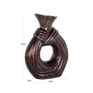 Organic <b>Beauty</b> Bestseller's Design Modern Wall <b>Vase</b> Oval Shape Handmade Decorative 34cm and 28cm Height Gold Finish - Product Image 6