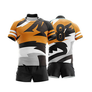 Tenue de rugby personnalisée entièrement sublimée, maillot et short imprimés avec logo d'équipe, kit de maillot de rugby OEM ODM en gros - Product Image 1