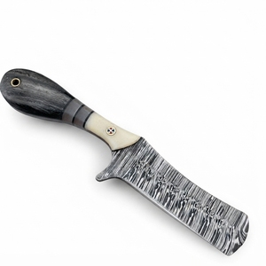 Couteau de boucher en acier Damas, manche en bois Pakka et os, pour ranch, ferme, cadeau, EDC, avec étui, vente en gros, B2B, fabricant OEM - Product Image 3