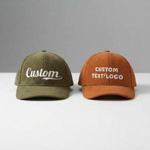 High Quality Baseball <b>Hat</b> 6Panels Curved Brim Unstructured Shape <b>For</b> <b>Men</b> And Women Corduroy Fabric <b>For</b> Summer Daily - Product Image 1