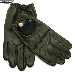 Gants de conduite en cuir pour hommes, prix bas, qualité supérieure, hiver, fabriqués au Pakistan, mode, coupe-vent, fausse fourrure, gants de conduite d'hiver pour hommes - Product Image 1