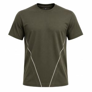 เสื้อยืดผู้ชายทรงปกติ แห้งเร็ว สปอร์ต แคชชวล ระบายอากาศดี เป็นมิตรกับสิ่งแวดล้อม แขนปกติ คอกลม สีพื้น ผ้าถัก 100% ผ้าฝ้าย - Product Image 5