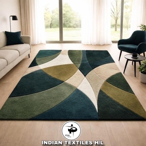 Alfombra decorativa 100% lana hecha a mano, alfombra de lana personalizada, alfombras para sala de estar, alfombras de verano para INDIAN TEXTILES H/L - Product Image 1