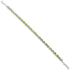 Pulsera de Tenis con Micro Pavé de Peridoto Natural Ovalado Facetado de Calidad Superior, Brazalete de Plata de Ley 925 Sólida, Joyería Fina - Product Image 3