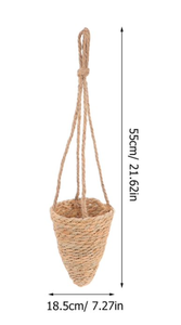 Pots de rangement au sol en jacinthe d'eau de style rétro, fabriqués au Vietnam, avec poignées, tissés à la main, écologiques - Product Image 5