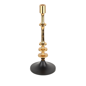 Aristea Gold/<b>Black</b> Handmade Portable Aluminum <b>Candlestick</b> Holder Set for Christmas Valentine's Day & Easter Home Decoration - Product Image 1