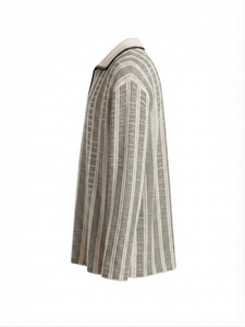 Pull en tricot rayé pour homme, manches longues, vêtements décontractés d'automne, 100% acrylique, coupe classique - Product Image 2