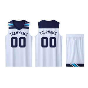 Maillots de basket-ball unisexes pour adultes personnalisables - 100% polyester, impression par transfert thermique, séchage rapide, anti-UV, anti-bactérien, équipe personnalisée - Product Image 1