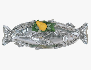 Plateau à poisson en métal argenté poli créatif, plateau de service artisanal moderne en métal pour mariage, Diwali, Ramadan, décoration de la maison - Product Image 6