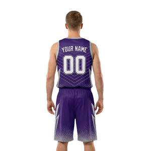 Ensemble de basketball à chevrons pour hommes, maillot sans manches à col en V et short ample imprimé, personnalisable avec le nom de l'équipe et le numéro du joueur - Product Image 2