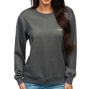 Sweat-shirt décontracté streetwear à épaules tombantes, respirant, écologique, tricoté, à bas prix, pour femme, 100 % coton, col rond - Product Image 6