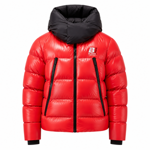 OEM Custom Mens Streetwear High Gloss <b>Waterproof</b> Eco-Friendly Puffer Jacket Oversized <b>Padded</b> Hood Winter <b>Coat</b> Custom Logo Direct - Product Image 1