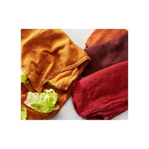 Coton et lin brodés orange brunâtre épaissi nouvel ensemble de serviettes de vaisselle chinois parfait pour les fêtes de mariage - Product Image 1