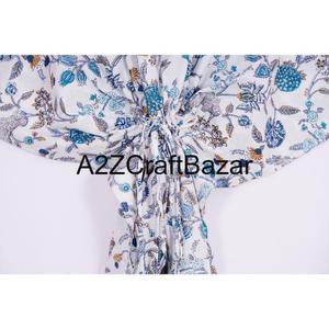 Robe caftan courte en coton pour femmes indiennes, maxi caftan, couvre-maillot de bain pour mamans, vêtements de plage, couvre-maillot de bain de nuit - Product Image 3