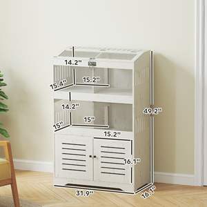 Grande gabbia per criceti bianco crema con armadietto trasparente trasparente pannelli per più piccoli animali domestici compresi i ratti - Product Image 3