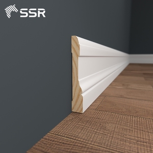SSR Paint Ready Pine Wood Primed Board Baseboard Moulding Trim Skirting Board for Interior Decoration and Construction - Product Image 1