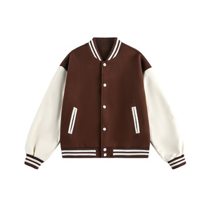 Most Popular Men's Varsity <b>Jacket</b> 100% Cotton Stand Collar Breathable Sporty Casual - Product Image 5