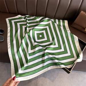 2026 Fashion square <b>scarf</b> for Women Hair Band Soft Neckerchief Vintage Hijab Stripe Print Headscarf Female Pashmina Bandana - Product Image 2