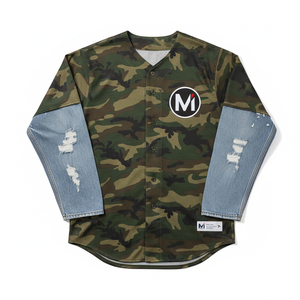 Maillot de baseball de haute qualité USA Europe Tendance Streetwear Hip Hop Mode T-shirt de baseball vierge OEM Faible MOQ Usine - Product Image 1