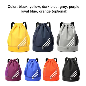Unisex Customisable Striped Basketball <b>Drawstring</b> <b>Backpack</b> Waterproof School Bag for Students Casual Sports Use Trolley Logo - Product Image 4