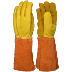 High Quality Cowhide Split Grain Leather Cotton Lined Safety <b>Gloves</b> TIG Welding Hand Work Protection Industrial Spark Heat - Product Image 1