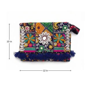 Rangmanch <b>Patchwork</b> Shell Embroidered Clutch <b>Bag</b> Available for Affordable Price from India - Product Image 3
