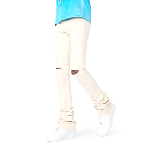 Pantalon de survêtement léger pour homme, taille haute, coupe évasée, effet usé, personnalisable avec couleurs et logo sur mesure - Product Image 1