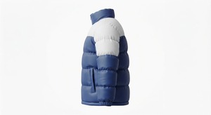 <b>Men's</b> Blue <b>White</b> Color Puffer <b>Jacket</b> Windproof Zipper Winter Casual Puffer <b>Jacket</b> For <b>Man</b> - Product Image 3