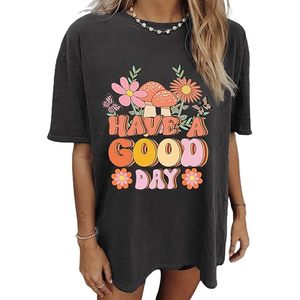 T-shirt oversize en coton écologique pour femme, style décontracté, coupe longue et ajustée, avec logo personnalisé, motif uni, idéal pour l'été - Product Image 1