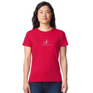 Camiseta Informal de Peso Medio para Mujer, Cuello Redondo, Manga Corta, Algodón, Cómoda, Transpirable, Ropa Básica de Moda Urbana - Product Image 1