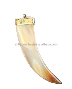 สร้อยคอจี้ฮอร์นรูปพระจันทร์เสี้ยวสองชั้นทำด้วยมือแบบทันสมัยพร้อมโซ่โลหะชุบทอง - Product Image 4